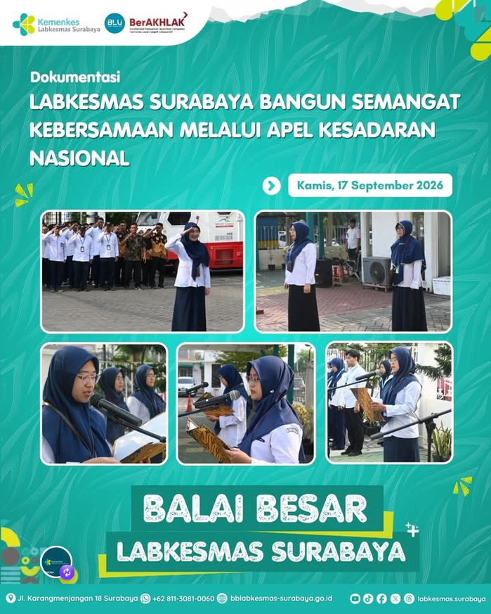Labkesmas Surabaya Bangun Semangat Kebersamaan melalui Apel Kesadaran Nasional